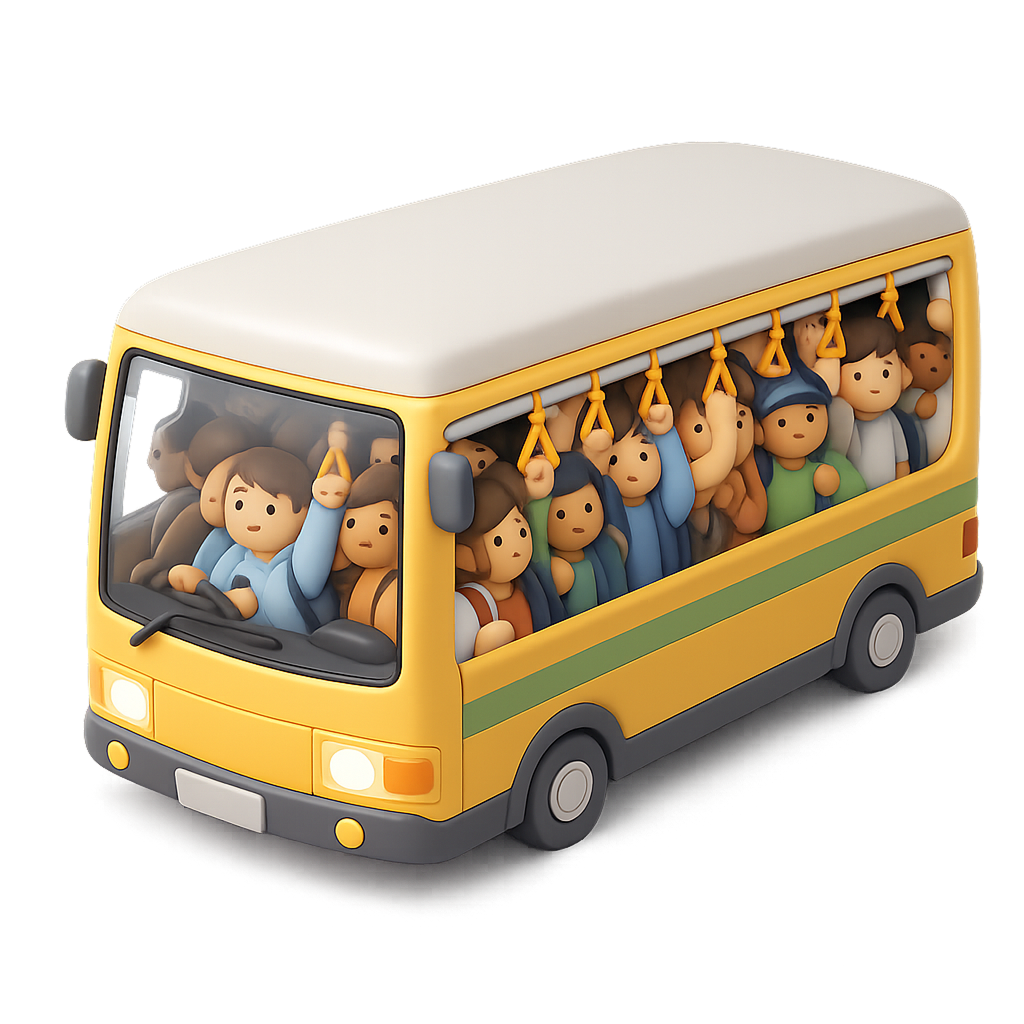 Bus proppet med mennesker - illustration