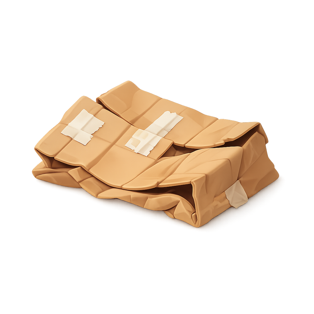 Ødelagt papkasse - illustration